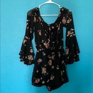 Black floral Rue 21 off the shoulder Romper